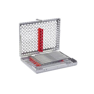 HU-FRIEDY IME12DIN80 IMS Infinity Cassette (NGEN) 1/2 DIN, 8 Instruments, red