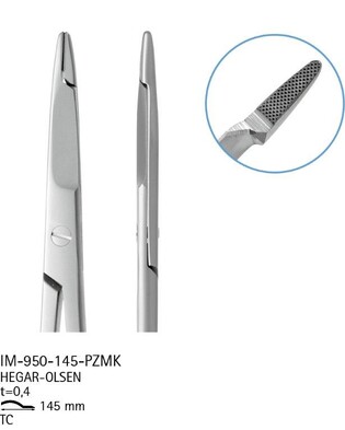 Chifa Igłotrzymacz z nożyczkami Hegar-Olsen wzmacniany (TC) 145mm