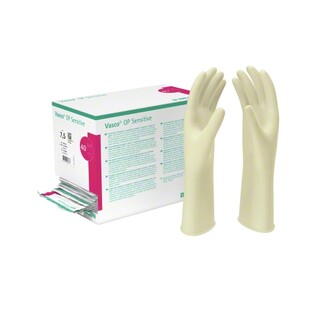 Rękawiczki 9 sterylne Braun Vasco OP Sensitive latex b/pudr. b.cienkie białe (40 par/op.)