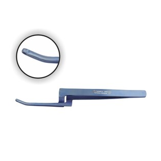 ORI pęseta tytanowa do implantów wygięta,zaciskowa,jedno oczko