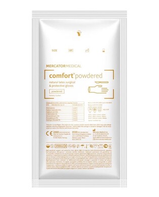 Rękawiczki 7,5 sterylne pudrowane Comfort MercatorMedical (50par/op)