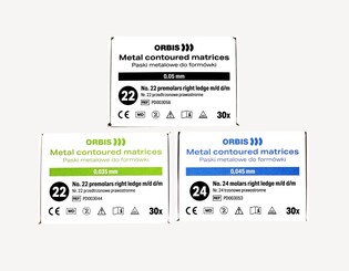 Paski metalowe ORBIS 24 trzonowce prawe 0,035mm 30szt. do formówki