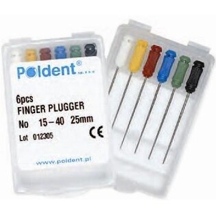 Plugger palcowy Poldent 25mm 020 żółty 6szt/opak. upychadło do gutta-perki