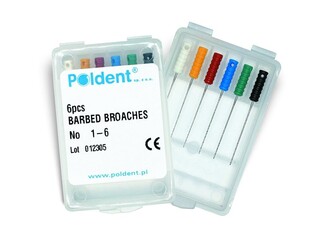 Miazgociągi BBR 30 25mm Poldent 6szt. niebieskie z plastikowymi uchwytami