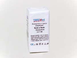 Kompresy gazowe 5x5cm 100szt. Trans-Med 13n 8w niejałowe