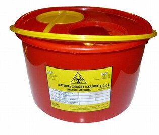 Pudełka na igły i odpady skażone średnie 3,5L plastikowe
