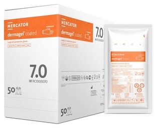 Rękawiczki 7 sterylne b/pudr Dermagel COATED MercatorMedical (50par/op)