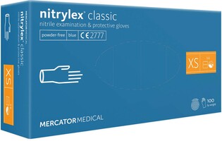 xRękawiczki XS nitryl Mercator Classic niebieskie 100szt/op Mercator Medical
