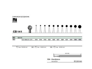 Wiertła chirurgiczne węglik spiekany na prostnicę D+Z CB141.104.023