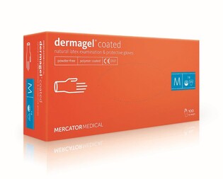 Rękawiczki L lateks bezpudrowe Mercator Dermagel białe 100szt/op Mercator Medical