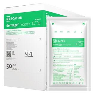 Rękawiczki 8,0 sterylne neoprenowe-syntetyczne b/pudr MercatorMedical (50par/op)