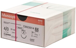 Monosyn 3/0 (1,5) 70cm igła 22mm 1/2 koła okrągła (HR22) 1 sztuka szew wchłanialny fioletowy glikonatowy WYPRZEDAŻ NA SZTUKI