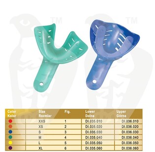 Łyżki wyciskowe plastikowe Pro Lock (1 sztuka) - ortodontyczne fig.6 rozm.XL górne purpurowe jednorazowe