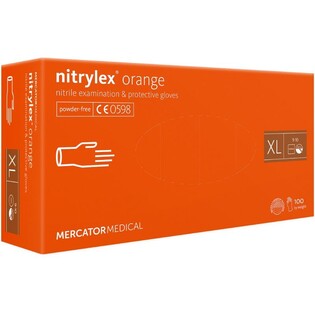 Rękawiczki XL nitryl Mercator Nitrylex pomarańczowe 100szt/op. Mercator Medical