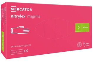 Rękawiczki S nitryl Mercator Classic Magenta 100szt/op Mercator Medical