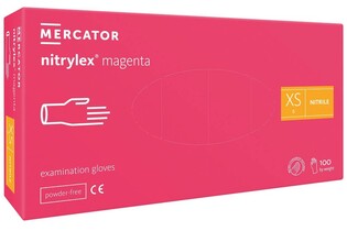 Rękawiczki XS nitryl Mercator Classic Magenta 100szt/op Mercator Medical