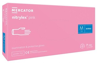 Rękawiczki M nitryl Mercator Pink różowe 100szt/op Mercator Medical