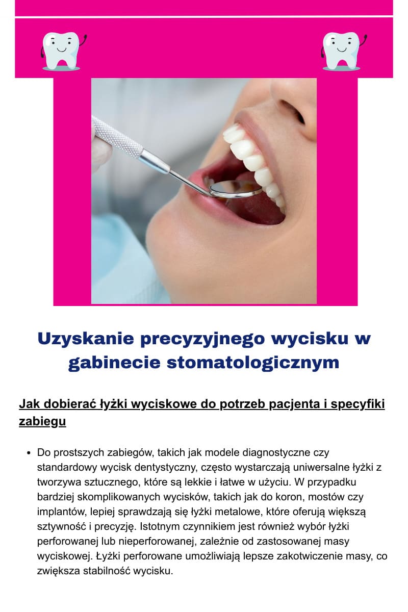 Jak dobierać łyżki wyciskowe?