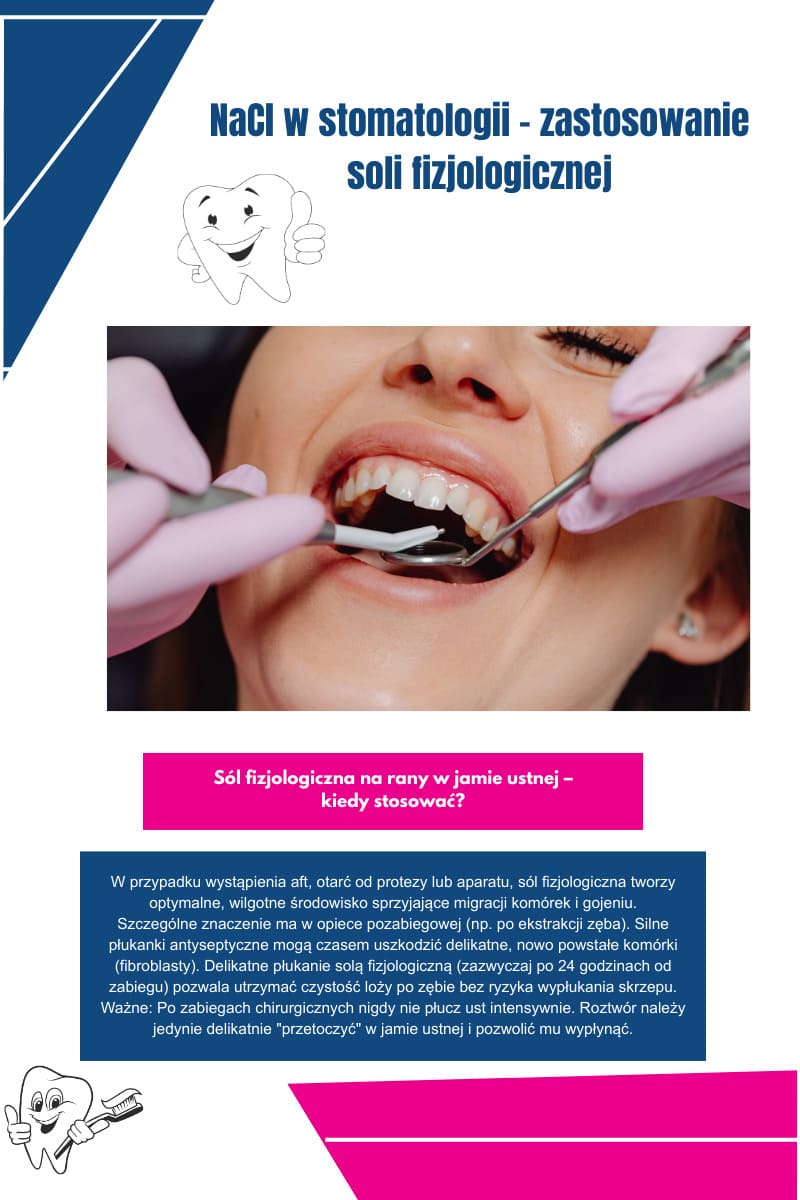 Sól fizjologiczna na rany w jamie ustnej
